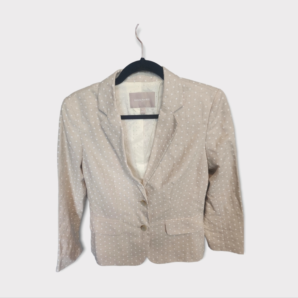 Banana Republic Cream Polka Dot Blazer